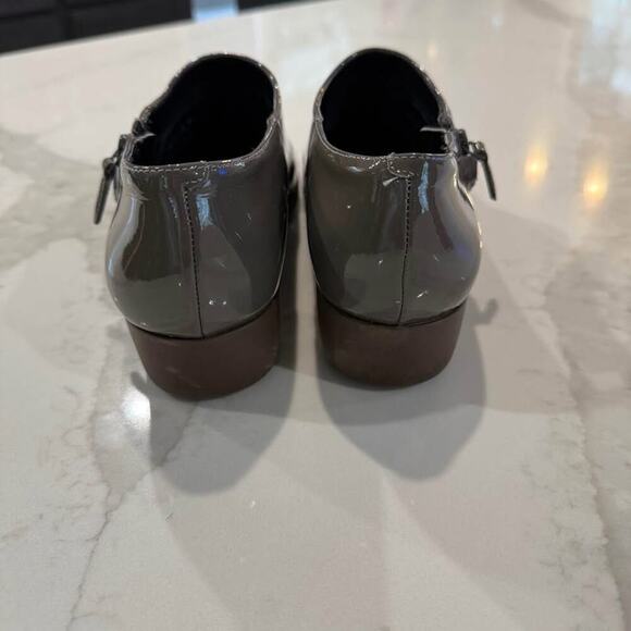 Cole Haan Grand Shoes Womens Size 9 Gray Patent Leather Waterproof Wedge Booties - Picture 4 of 8